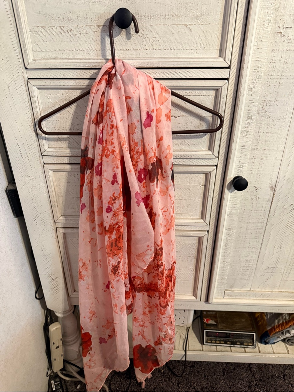 Peter Som Pink Floral Watercolor Print Scarf
